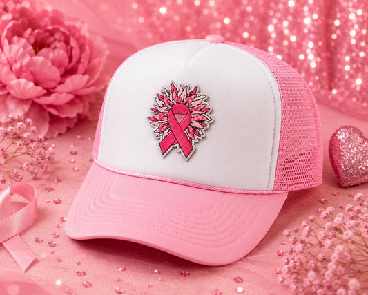 Pink Breast Cancer Awareness Sunflower Patch