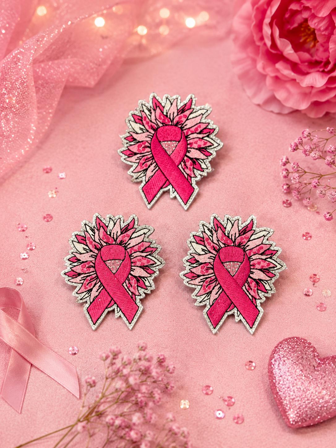 Pink Breast Cancer Awareness Sunflower Patch