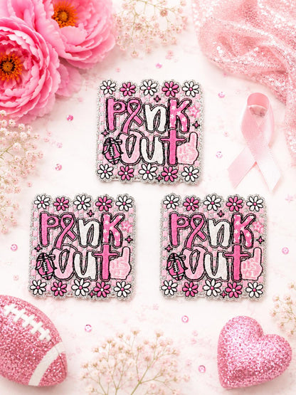 Pink Out Floral Iron-On Hat Patch