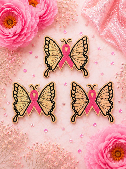 Pink Butterfly Breast Cancer Awareness Patch