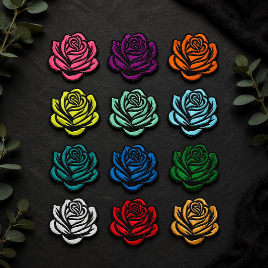 Colorful Rose Embroidered Patch