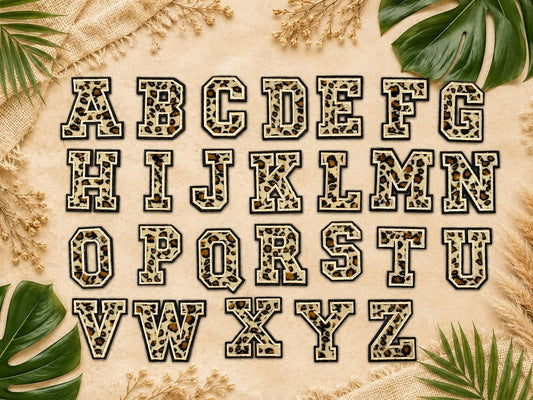 Leopard Print Letter Patch