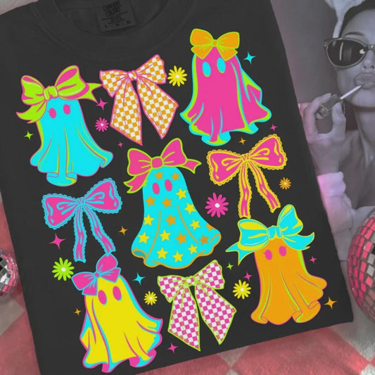 Neon Coquette Ghost Screen Print Transfer