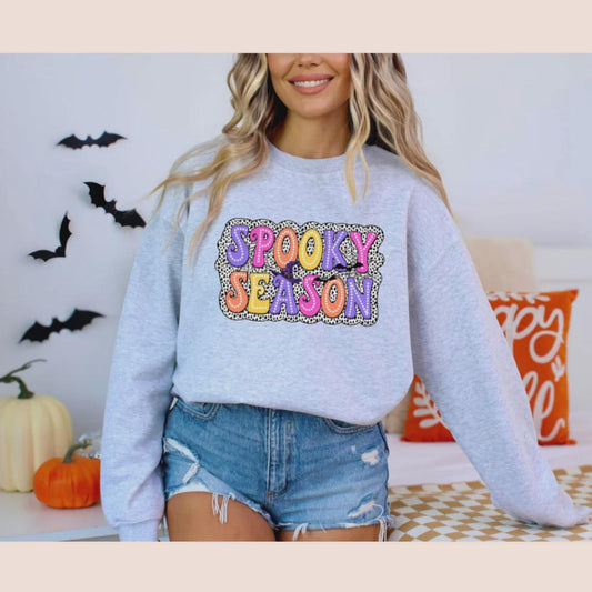 Spooky Season Neon Glitter Screen Print Transfer