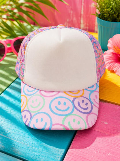 Pastel Smiley Face Trucker Hat