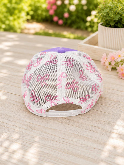 Pink Bow Mesh Trucker Hat