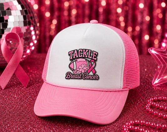 Tackle Breast Cancer Embroidered Iron-On Patch
