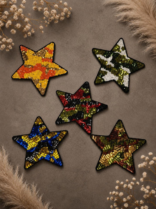 5 Sequin Star Iron-On Patch
