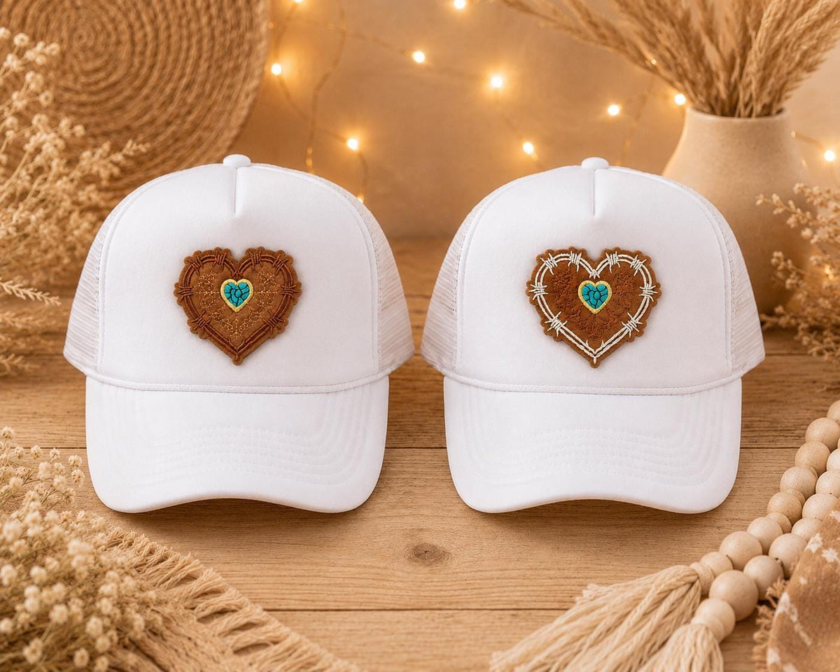 Western Barbed Wire Heart Embroidered Patch