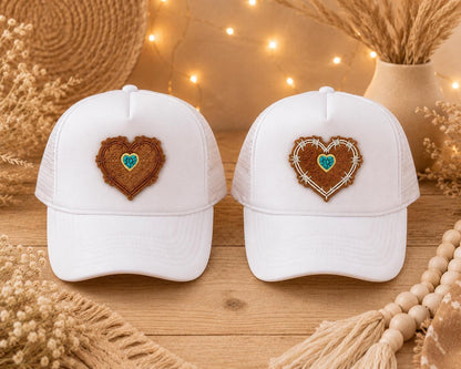 Western Barbed Wire Heart Embroidered Patch