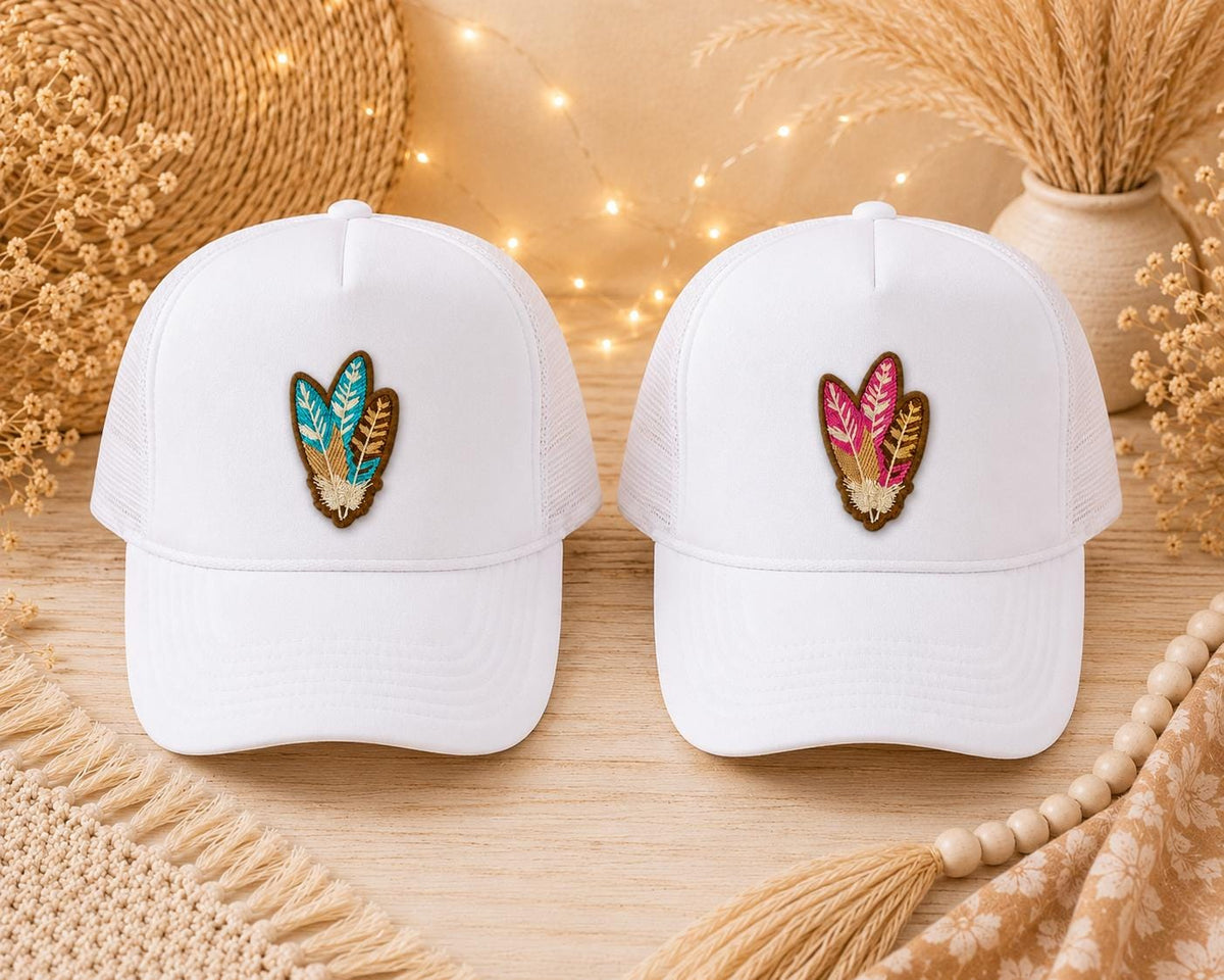 Boho Feather Embroidered Iron-On Patch