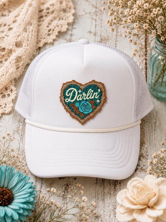 Western Darlin' Heart Embroidered Iron-On Patch