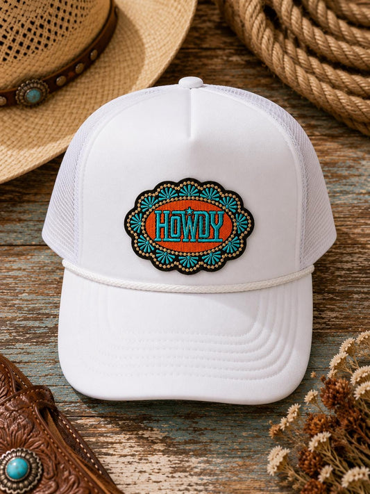 Western Howdy Embroidered Iron-On Patch
