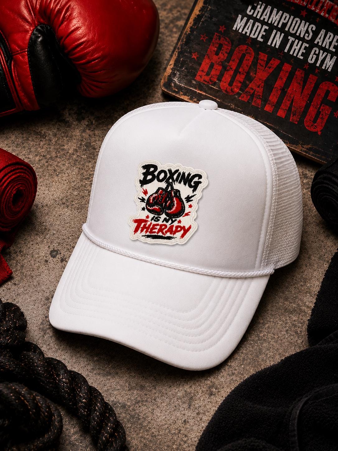 Boxing Is My Therapy Embroidered Iron-On Patch
