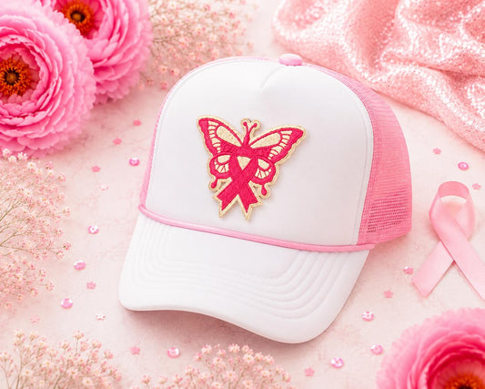 Pink Butterfly Breast Cancer Awareness Patch