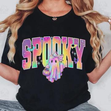 Spooky Ghost Glitter Screen Print Transfer