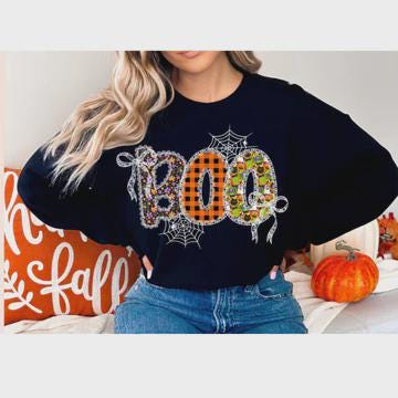 Boo Glitter Screen Print Transfer