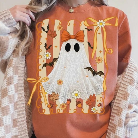 Coquette Ghost Halloween Screen Print Transfer