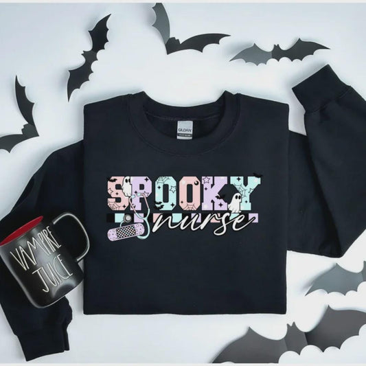 Spooky Nurse Glitter Screen Print Transfer