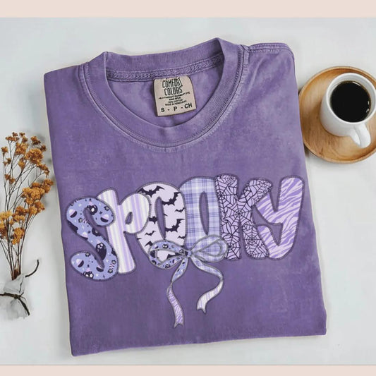 Purple Spooky Glitter Screen Print Transfer