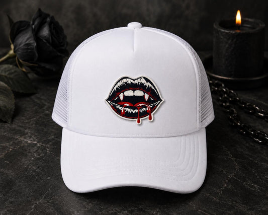 Vampire Lips Embroidered Iron-On Patch