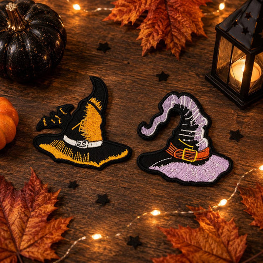 Halloween Witch Hat Embroidered Iron-On Patch