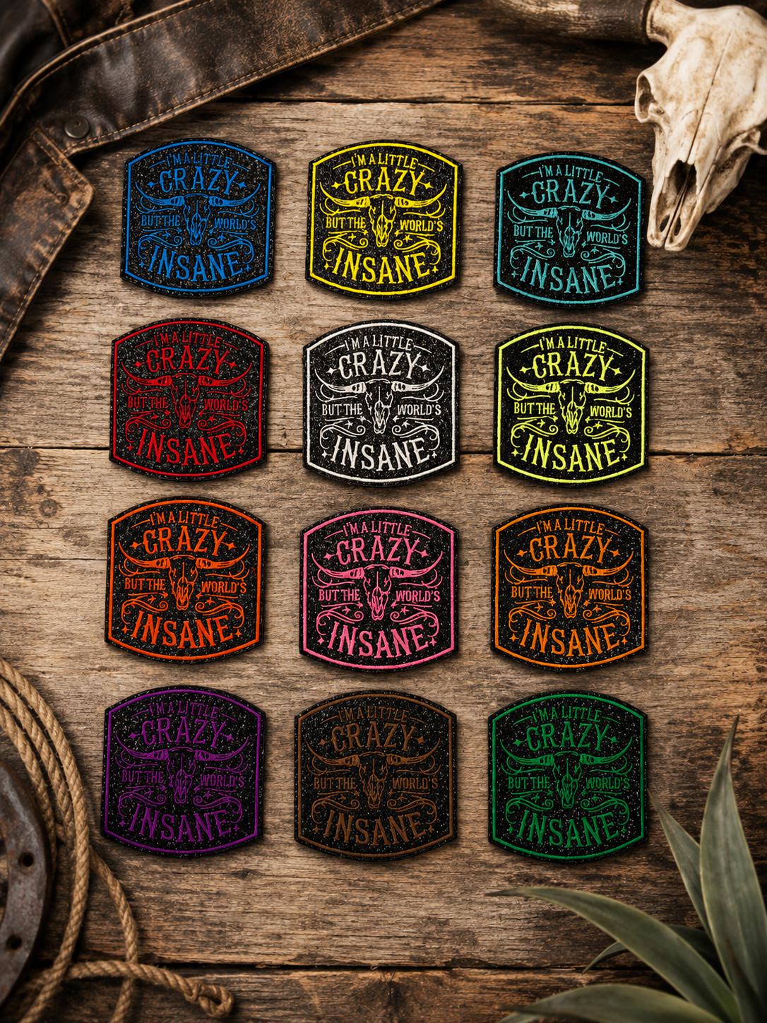 I'm a Little Crazy but the World's Insane Embroidered Iron-On Patch