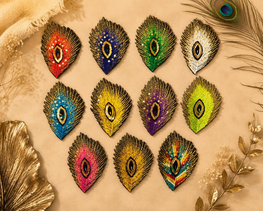 Peacock Feather Embroidered Iron-On Patch