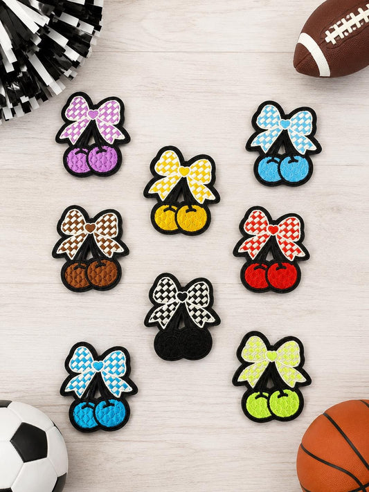 Color Cherry Bow Embroidered Iron-On Patch