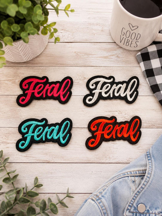 Embroidered Feral Patch: Iron-On or Sew-On, Durable Stitching