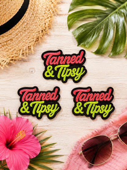 Tanned & Tipsy Embroidered Iron-On Patch