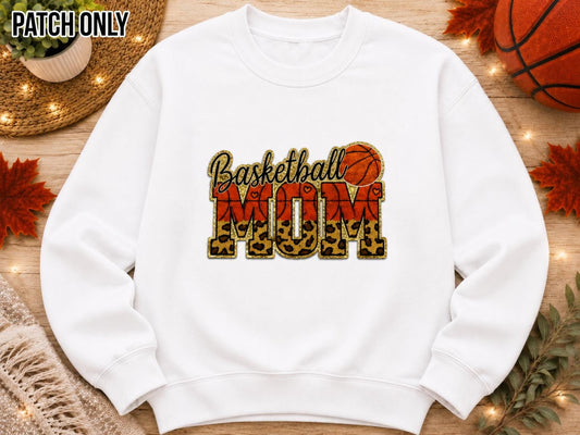 Basketball Mom Chenille Large Iron-On Patch