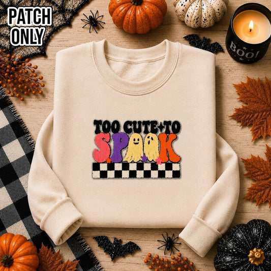Too Cute to Spook Large Chenille Iron-On Patch