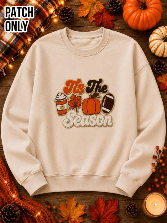 Tis The Season Fall Large Chenille Patch