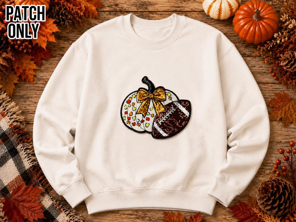 Football Pumpkin Large Chenille Sequin