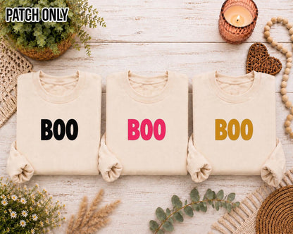 Large Boo Sequin Chenille Patch