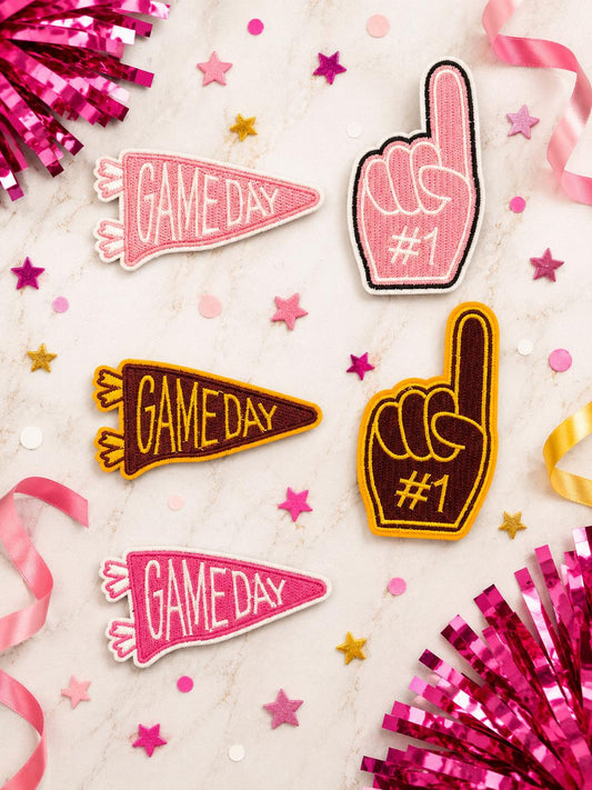 Game Day Pennant & Foam Finger Iron-On Patch