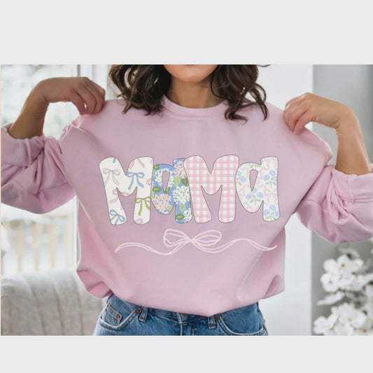 Pastel Mama Glitter Screen Print Transfer