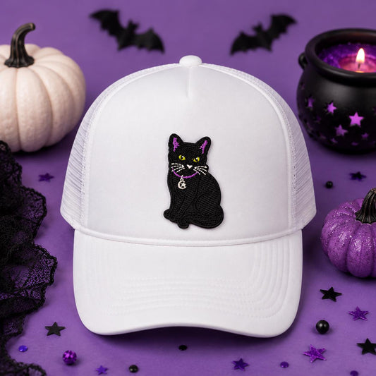 Black Cat Embroidered Iron-On Patch