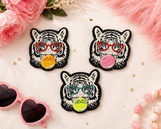 Tiger Bubble Gum Iron-On Embroidered Patch