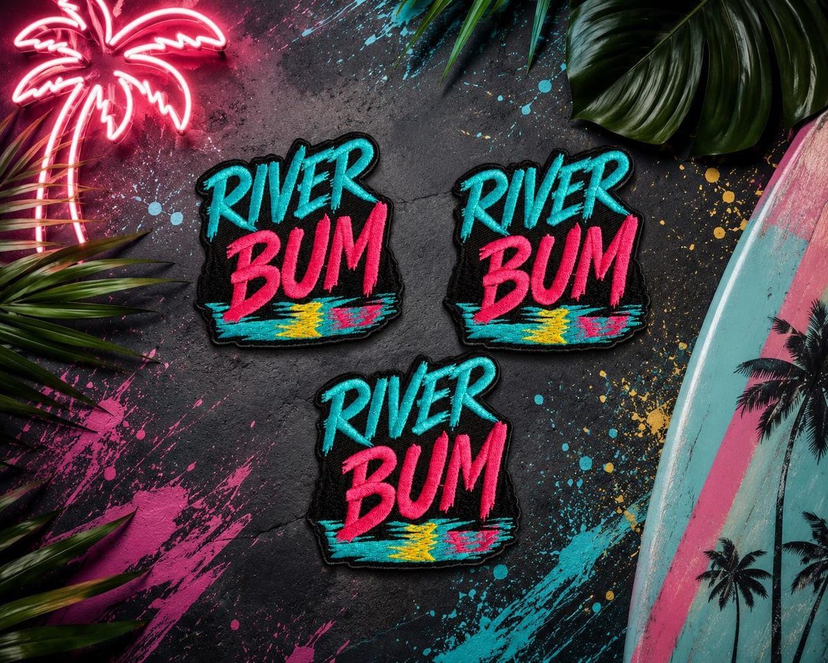 River Bum Embroidered Iron-On Patch