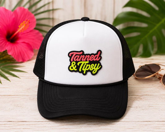 Tanned & Tipsy Embroidered Iron-On Patch