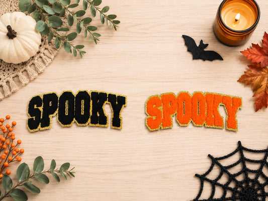 Large Spooky Sequin Chenille Patch