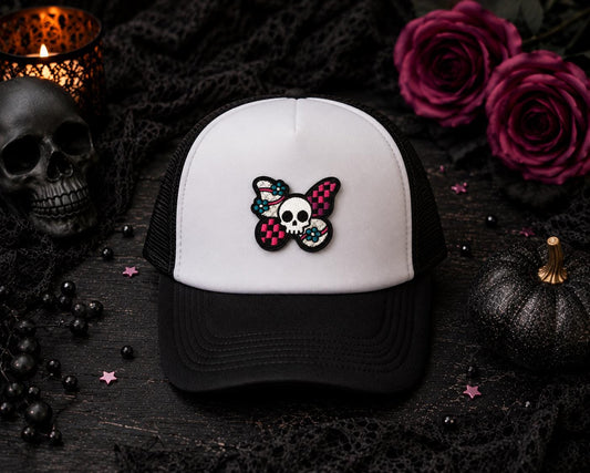 Skull Butterfly Embroidered Patch