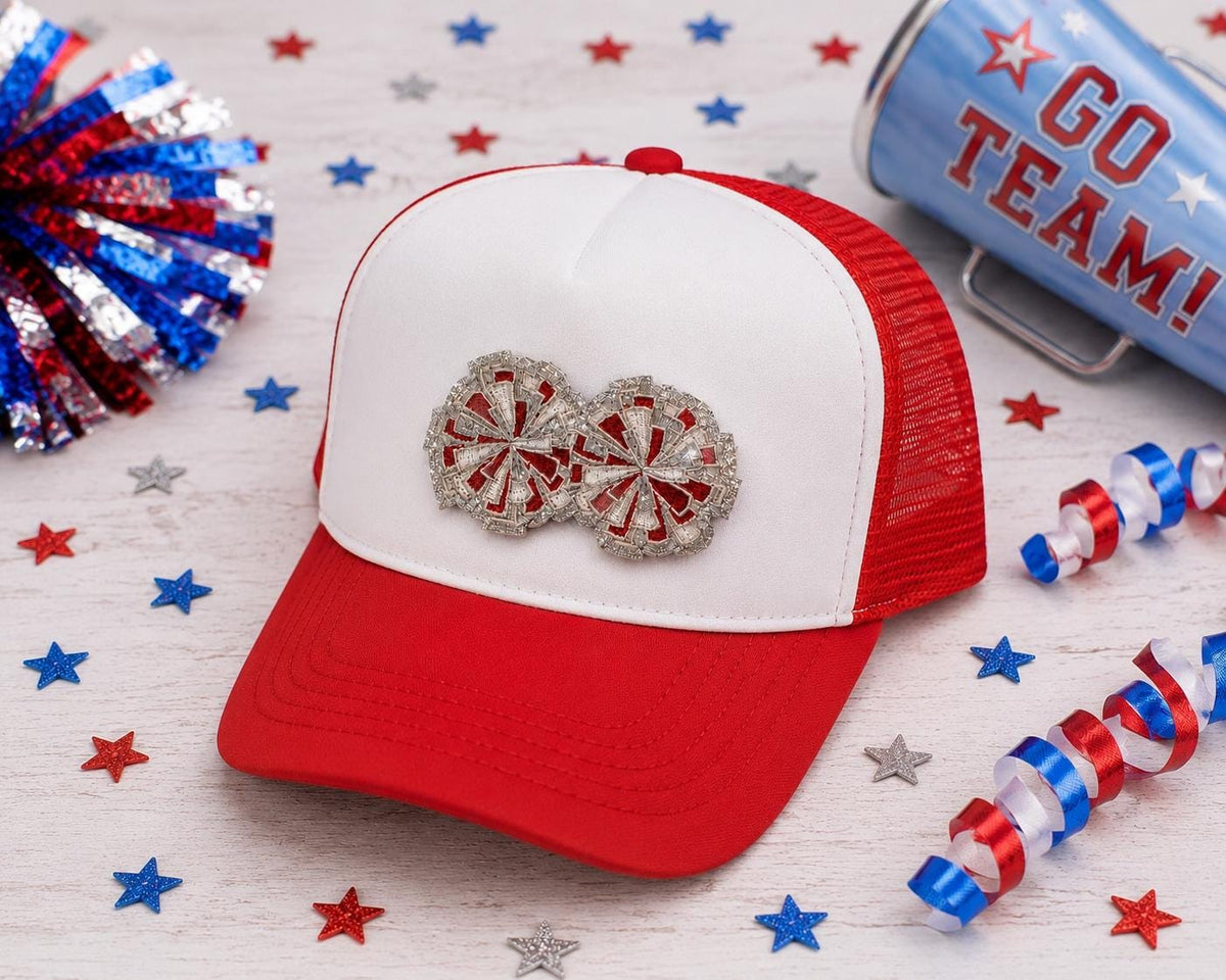 Cheer Pom Pom Embroidered Patch