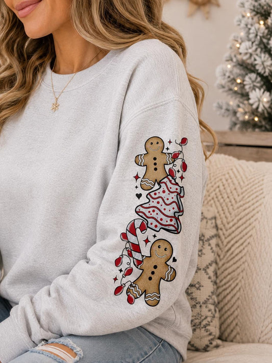 Christmas Gingerbread Sleeve Screen Print Transfer