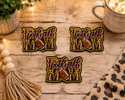 Football Mom Embroidered Iron-On Patch