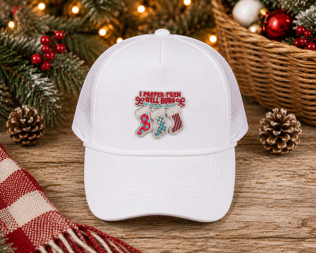 I Prefer Them Well Hung Christmas Stocking Embroidered Patch