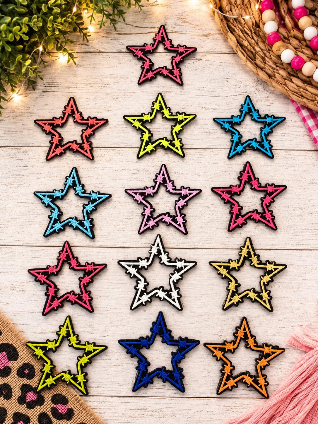 Barbed Wire Star Embroidered Patch