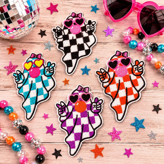 Retro Checkered Ghost Patch